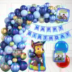 Decor Spree Paw Petrol Theme Happy Birthday Party Balloons Decoration Kit Combo Favors for Kids Birthday With Decoration service at your place