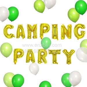 "Camping Party" Balloon Decoration Banner, Camping Birthday Party Decor With Decoration service at your place