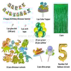 Jurassic Park Theme Balloons Decoration Kit For Kids Happy Birthday With Decoration service at your place