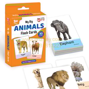 ANIMALS Flash Cards for Kids (32 Cards) Fun Learning Toy for 2-6 years