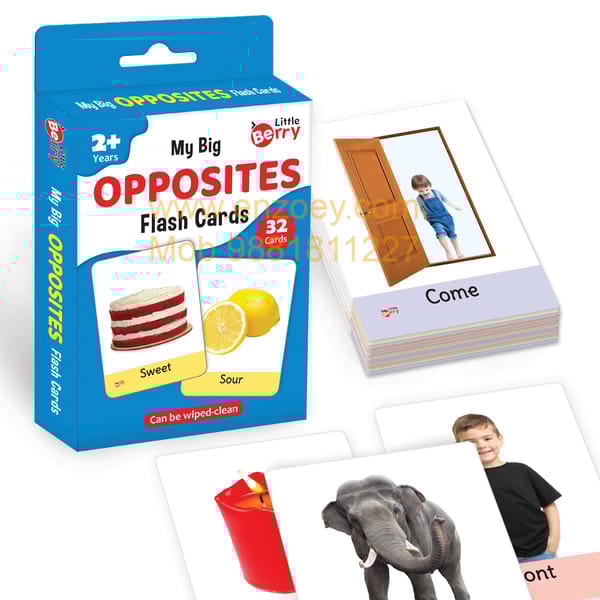 OPPOSITES Flash Cards for Kids (32 Cards) Fun Learning Toy for 2-6 years