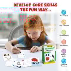 ALPHABET Write & Wipe Jumbo Flash Cards (With Marker Pen) for Kids 2+ Years