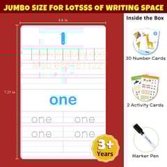 NUMBERS Write & Wipe Jumbo Flash Cards (With Marker Pen) for Kids 2+ Years