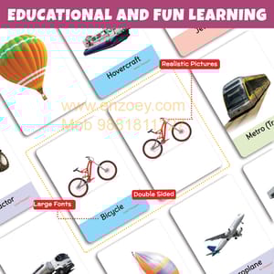 My First Transport Flash Cards for Kids (36 cards) - Fun Learning Game