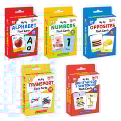 Big Flashcards for Kids (Set of 5): ABC, Number, Transport, Opposite, Sight Word