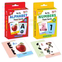 Big Flash Cards for Kids (Set of 2): Alphabets and Numbers - 64 Cards