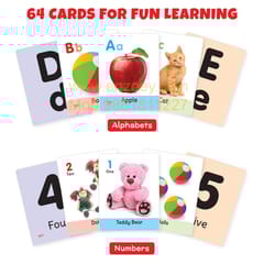 Big Flash Cards for Kids (Set of 2): Alphabets and Numbers - 64 Cards