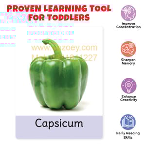 Big Flash Cards for Kids (Set of 2): Fruits and Vegetables - 64 Cards