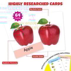 Big Flash Cards for Kids (Set of 2): Fruits and Vegetables - 64 Cards