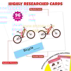 Big Flashcards for Kids (Set of 3): Transport, Opposite & Sight Words - 96 Cards