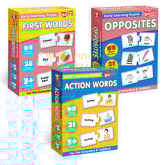 Opposites, First Words and Action Words Early Learning Puzzles for Kids
