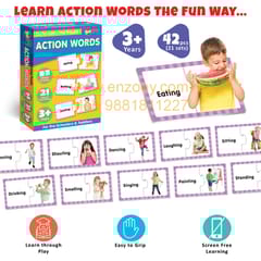 Action Words Early Learning Puzzle Game for Kids 2+ Year - Fun & Educational Toy