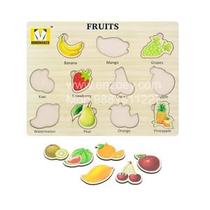Wooden Puzzles Brain Teasers Toy Educational Gift for Baby Toddlers Kids (Fruits & Vegetables)