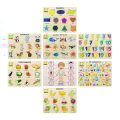 Wooden Puzzle Without Knobs Educational and Learning Toy for Kids(Set of 8)