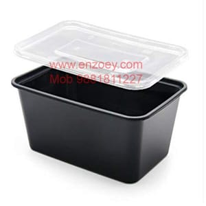 Plastic Food Storage Container Lunch Box 750Ml - Pack of 25 (Black)