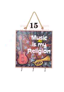 Colorful Music Quote Decorative Wooden Wall Hanging