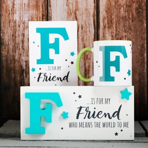 KEEP SAKE Friends Gift Combo with Ceramic Mug and Elevated Initial Quotation with a FREE GREETING CARD