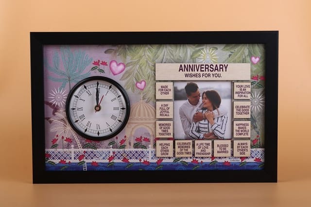 Anniversary Wishes For You Wooden Clock , Home Decor