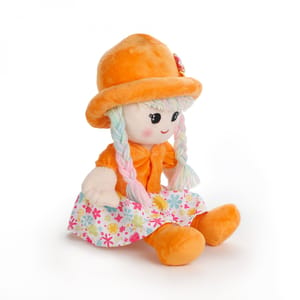 Doll Soft Toy Orange 45 Cm For Kids, Birthday ,Home Decor  , For Girl