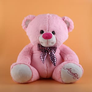 Beautiful Pink Teddy Bear with Pink Bow Soft Toy 40 cm Home Decor , Soft Toy For Kids , Birthday, Anniversary.