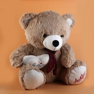 Be Mine Heart Cute Beige Color Teddy Soft Toy 60cm Home Decor , Soft Toy For Kids , Birthday, Anniversary.