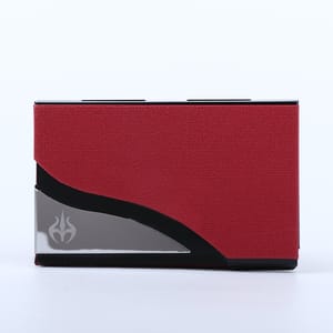 Attractive Card Holder Red Made In Leather and Metal