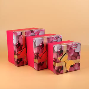 Beautiful Pink Heart Design Box 3 in 1