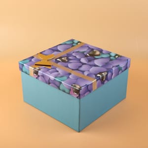 Fascinating Blue and Purple Color Heart Design 3 in 1 Box