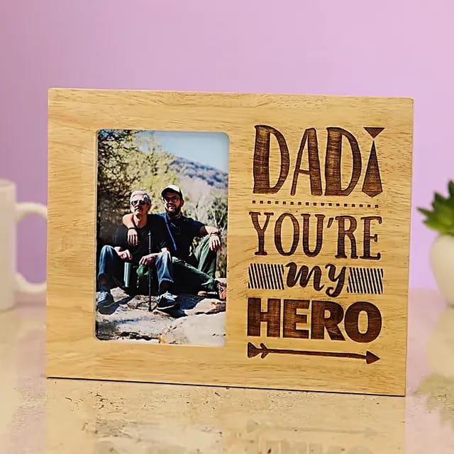 Personalised My Hero Dad Photo Frame ,Gift For Father's Day ,Personalised Photo Frame, Home Decor