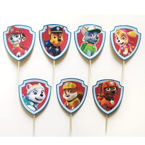 Paw Patrol Theme Party Cup Cake Toppers (6 Pcs) For Kids Birthday Party Cup Cake Decorations