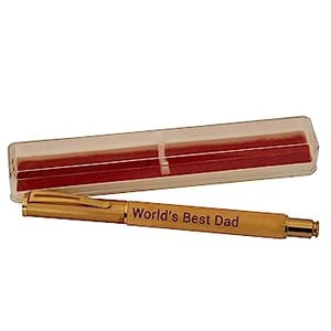 Wooden Engraved Golden cap Ball Pen Fathers Day Gift for Dad ,Engraved World Best Dad Perfect Gift For Father's Day