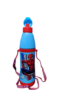 Steel Polo Big Insulated Bottle with Belt 500ml Marvel Spiderman Stainless Steel Inner for Back to School Boys, Gift, Return Gift