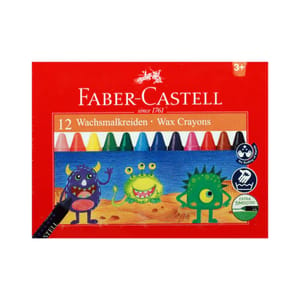 FABER-CASTELL WAX CRAYONS EXTRA LONG (12 SHADES )