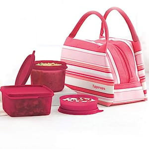 Tupin Plastic Spring Surprise Lunch Set (Pink) Girl's plastic Lunch Box Set With Bag ,Birthday Gift , For Office Use