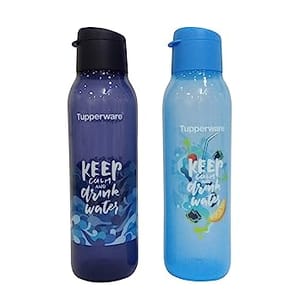 Tupperware Cool n Chic Plastic Bottle, 750ml, Set of 2, Blue For Back To School Student