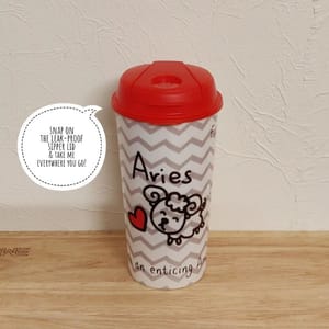 Aries Sun Sign Sipper & Coffee Cup - Zodiac Cups Set of 1