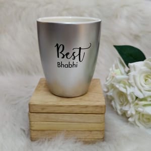 Unbreakable Silver Coffee Mug, Set of 1, Rakhi Special- Best Bhabhi (300ML)