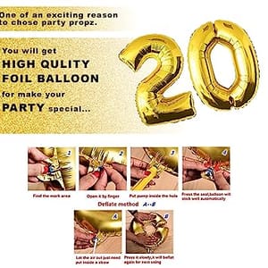 20th Happy Birthday Balloon Decoration , For Girls Decoration Theme-Golden & Pink ,Happy Birthday Decoration Service At Your Door-Step,( 20th Birthday Decoration For Girls )