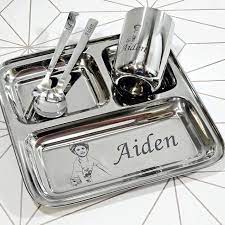 Cartoon Printed Personalized Gift For Your Love Ones Dinner Set stainless steel, With Name And logo on it ,It's Perfect Gift For Birthday, Anniversary