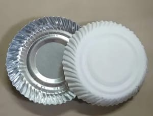 Silver Paper Plate , Disposable Silver Round Paper Plate ,5 inch ,(25 TO 30 pcs)