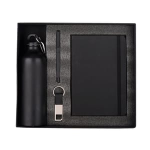 Winner 4 in 1 Black Corporate Combo Set Includes a bottle, pen, keychain and diary also Ideal for Corporate gifting