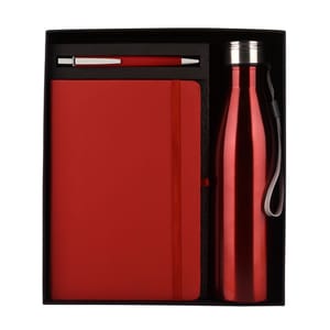 Glories Red 3 in 1 Combo gift set includes a Sipper bottle, a Leather diary, and a Pen for Perfect rich style statement in corporate gifting