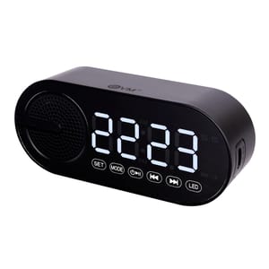 EVM Enclock Black Bluetooth Speaker With LED Clock for music lovers and those who are punctual