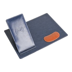 10W Navy Blue Wireless Mousepad with Mobile Stand best for your corporate manager, clients and delegates as its urban design would suit their workstation.