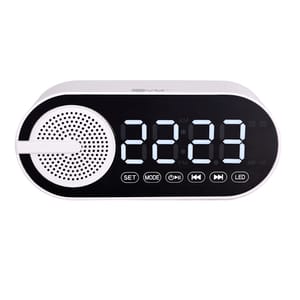EVM Enclock White Bluetooth Speaker With LED Clock for music lovers and those who are punctual