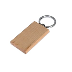 Rectangular Wooden Keychain No.4 perfectly work as a promotional gift in Corporate events, trade fairs, product launches