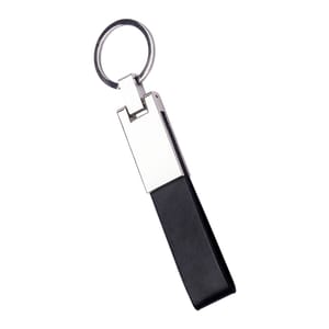 Black Leather Strap Metal 601- Keychain perfectly work as a promotional gift in Corporate events, trade fairs, product launches