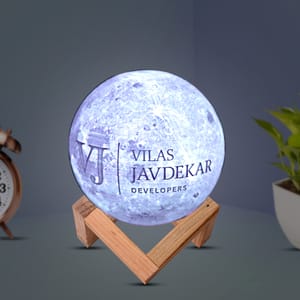 Customized 3 Color Moon Lamp With Stand (17cm) made by innovative 3D printing technology