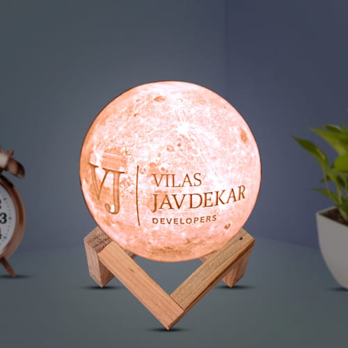 Customized 3 Color Moon Lamp With Stand (13cm) made by innovative 3D printing technology