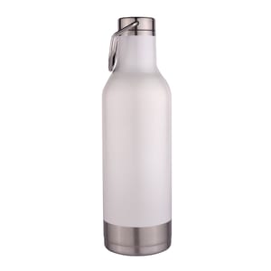 Completely Hassle Free and Spill Free, Rust proof 500ml White Double walled Vacuum insulated stainless steel Bottle With Steel handle For Corporate Gifting